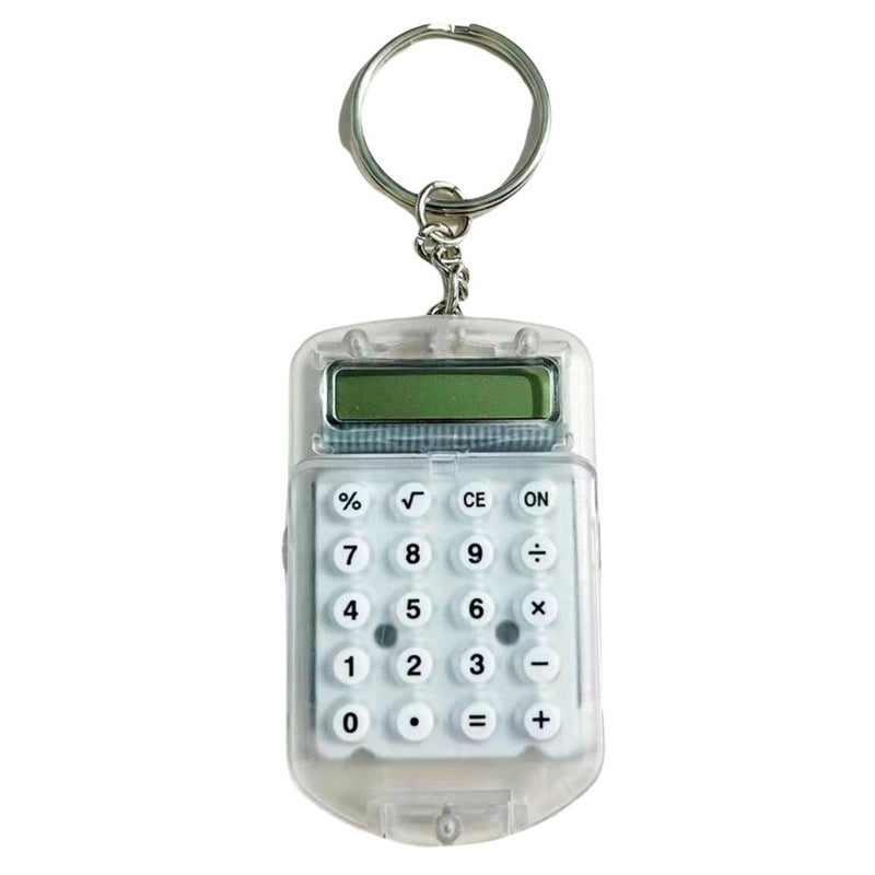 آلة حاسبة ميني شفافة قابلة للطي لطلاب المدارس الابتدائية، آلة حاسبة محمولة للامتحانات، هدية سلسلة مفاتيح لطيفة.